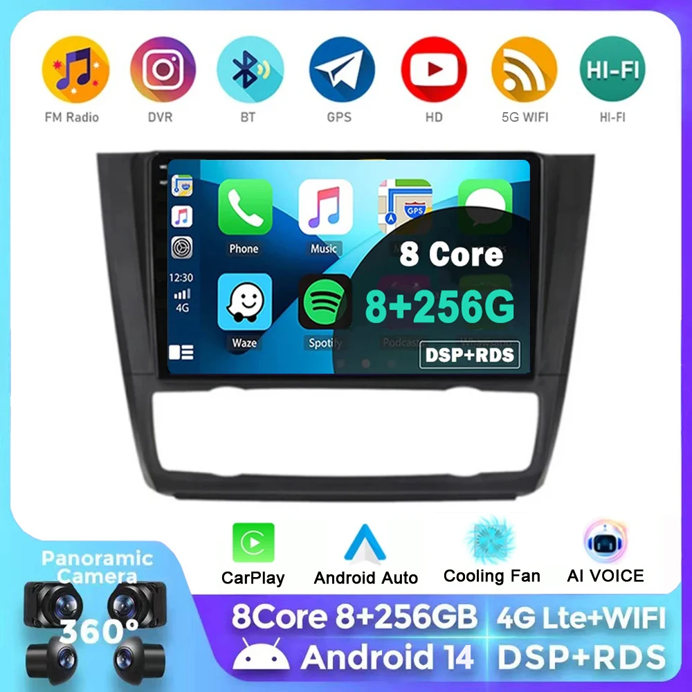 

Android 14 Car Radio For BMW 1 Series E81 E82 E87 E88 AT MT 2004 - 2012 Navigation GPS Multimedia Player BT wifi+4G Stereo DSP