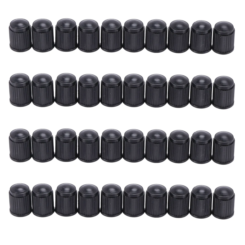 40Pcs Plastic Bike Bicycle Valve Dust Caps Car Van Motorbike Tyre Tubes Black