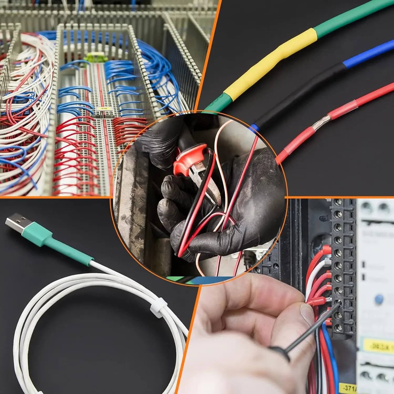 800Pcs Heat Shrink Tubing 2:1Wire Cable Wrap Assortment Electric Insulation Tube for Electrical Insulation Repairs Wire Connet