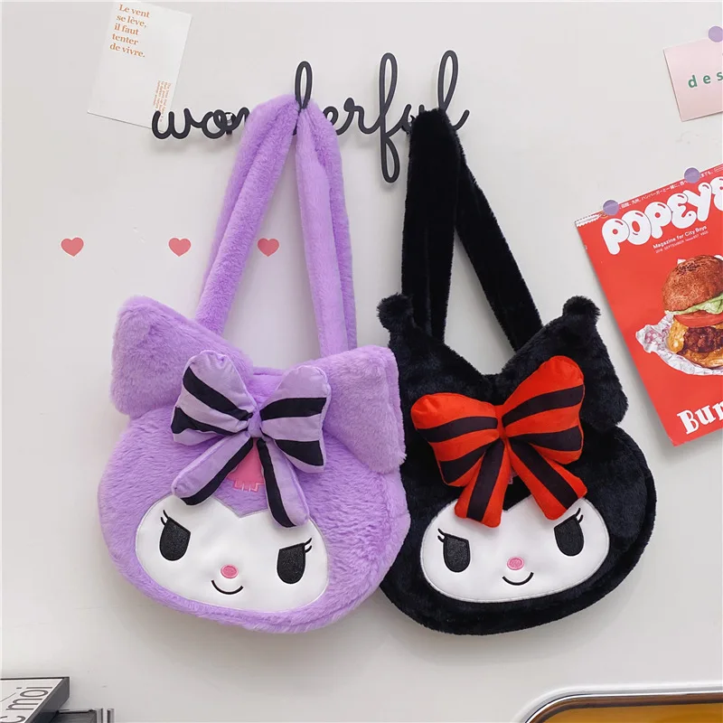 

Kawaii Sanrio Anime Toy Bag Cute Kuromi Cartoon Ins Fresh Sweet Fashion Handheld Single Fold Cross Girl Shoulder Bag Girls Gifts