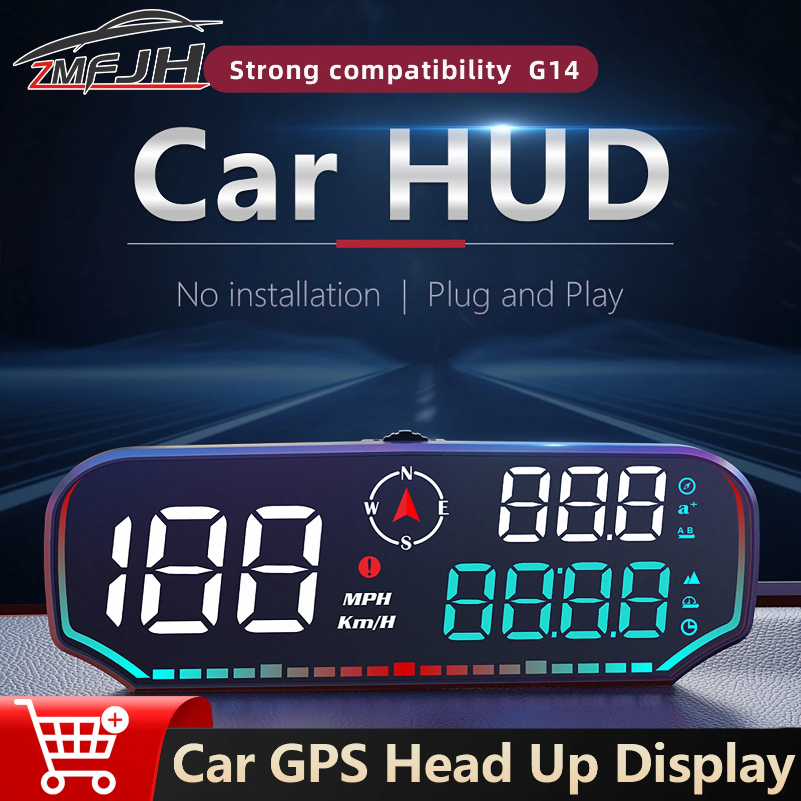 

Universal Car GPS Speedometer GPS Head Up Display MPH KMH Clock Date Compass Mileage Speed Meter For All Cars On Board Computer