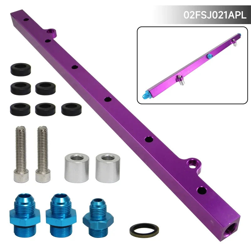 

Purple High Flow Fuel Rail Kit For Nissan Prtrol Machined Turbo Engine 4.8L 1997-2014 Aluminum