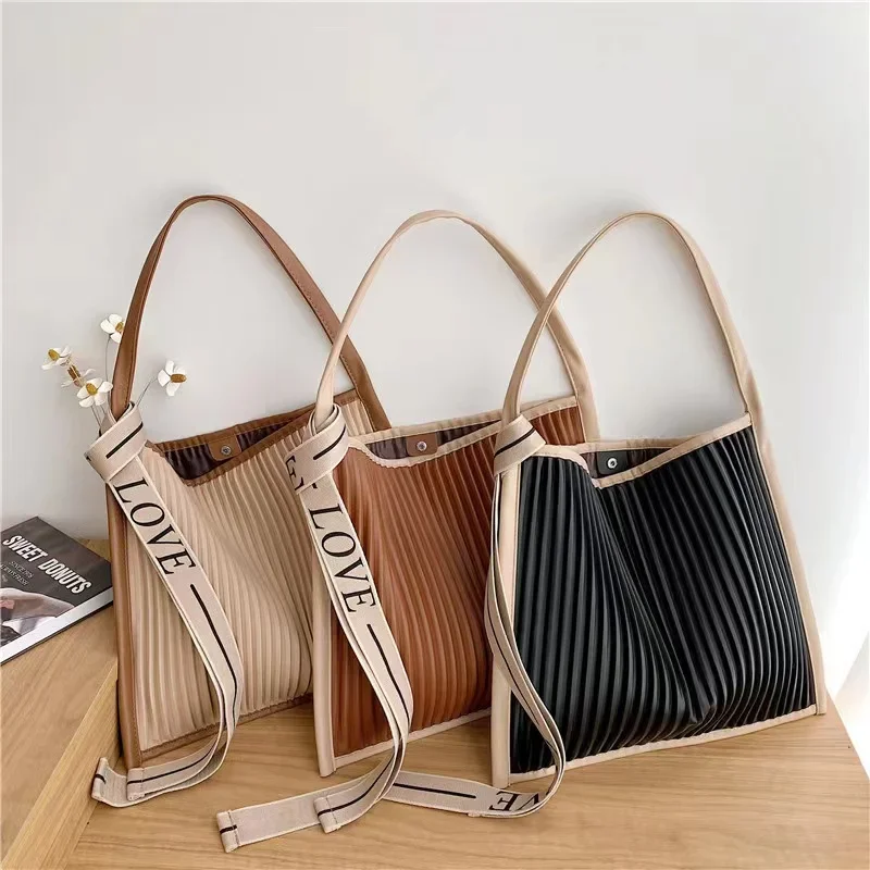 Top Luxury Brand Handbag PU Leather Shoulder Bag Ladies Underarm Bag Large Capacity Fashion Simple Solid Color Tote Bag 2023 New