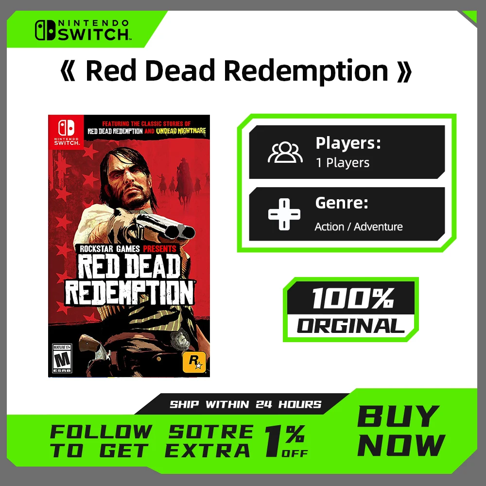 Red Dead Redemption نينتندو سويتش عروض الألعاب 100% الأصلي بطاقة الألعاب المادية عمل النوع 1 لاعب لوحدة تحكم ألعاب التبديل