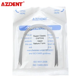 10 pz/pacco AZDENT Dental ortodontico Arch Wires Super Elastic NITI Round/rettangolare Natural Form Dental Arches Wire