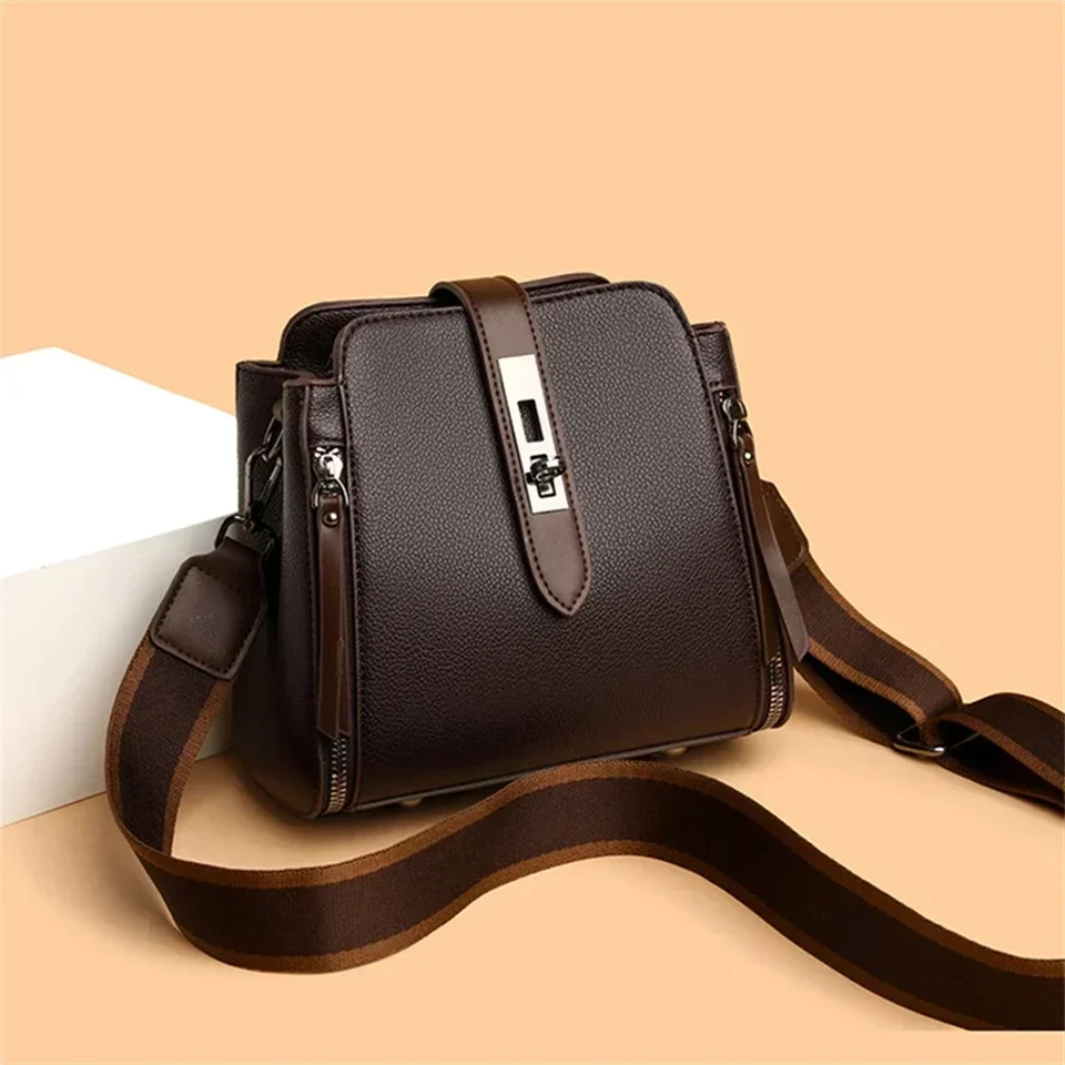 

Small Bucket Shoulder Bags For Women Luxury Designer Soft Leather Messenger Crossbody Bag Casual Solid Color Girls Purse Handbag