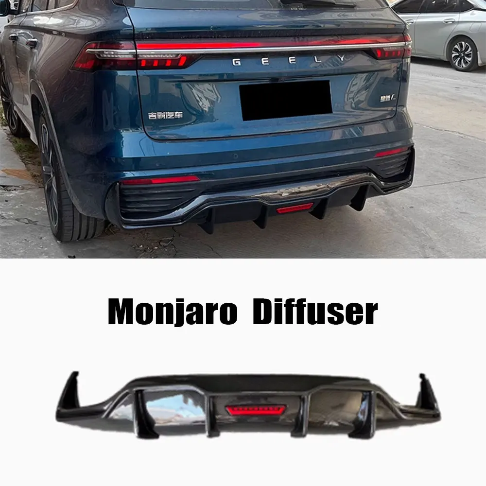 For Geely Xingyue L Monjaro 2021 2022 2023 Rear Bumper With warning lights Diffuser Splitter Chin Spoiler Bodykit