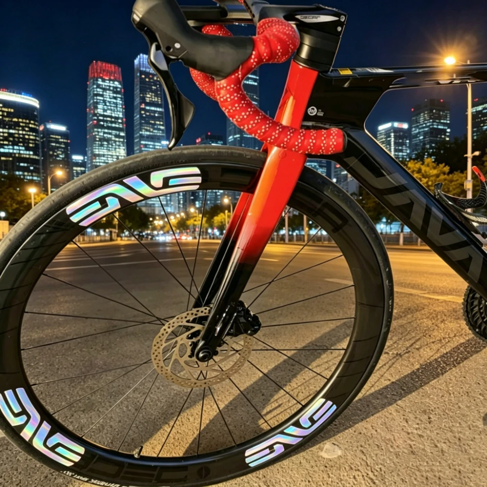 2Sets 12Pcs Color Changing Wheel Hub Stickers Reflective Vinyl Decals Decorative Stickers For Car Road Bike Wheels