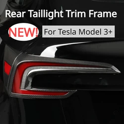 Rear Taillight Trim Frame for Tesla Model 3+ Real Carbon Fiber 3K 240G Handmade Tail Light Lampe Cover New Model3 Highland 2024