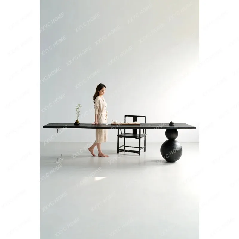 XX  Wabi Wind Ash Wood Art Desk Creative Modeling Large Board Dining Table