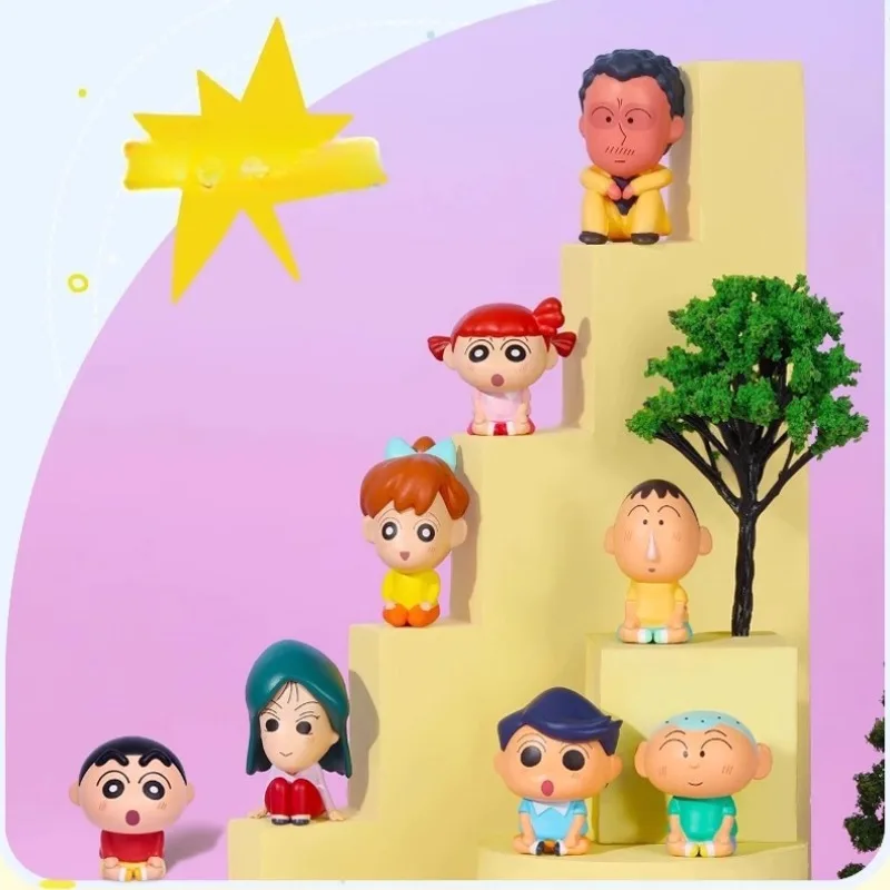 تلوين شين تشان Kawaii دمية Suwaru سلسلة صندوق أعمى لعبة صغيرة جا جا جان تمثال صغير أنيمي عمل نموذج لجسم اللعب