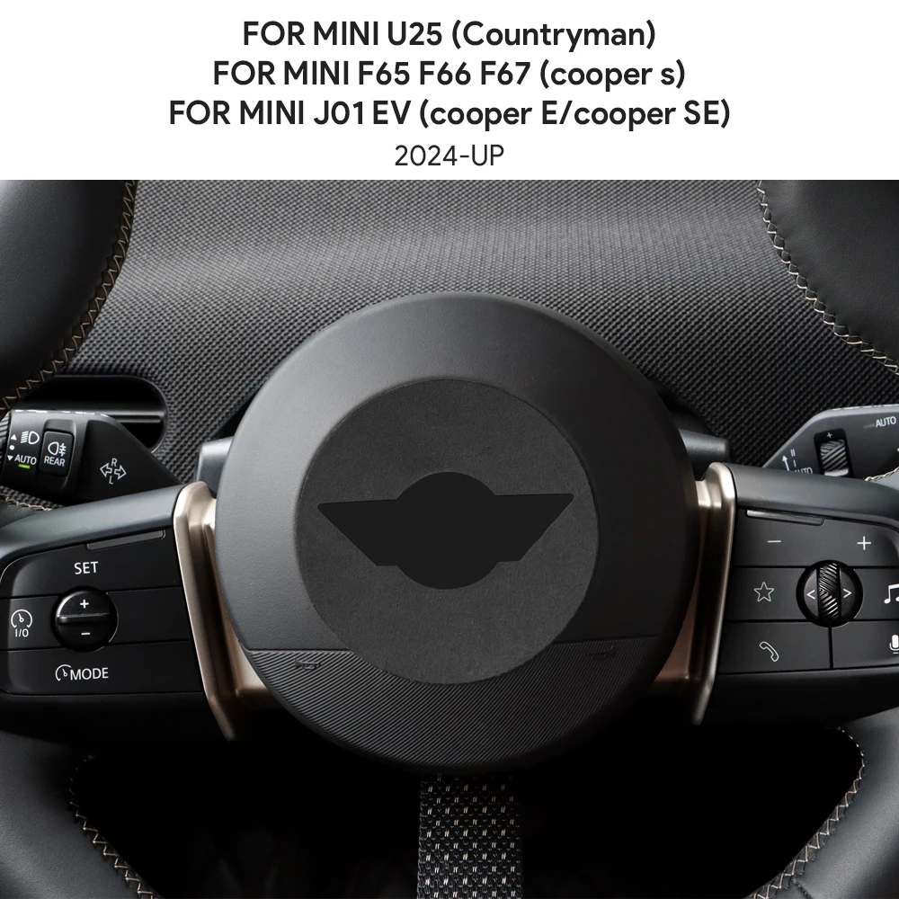 for MINI Countryman U25 F65 F66 F67 Electric Cooper S E SE J01 EV J05 Aceman 24-25 Italian Premium Suede Steering Wheel Sticker