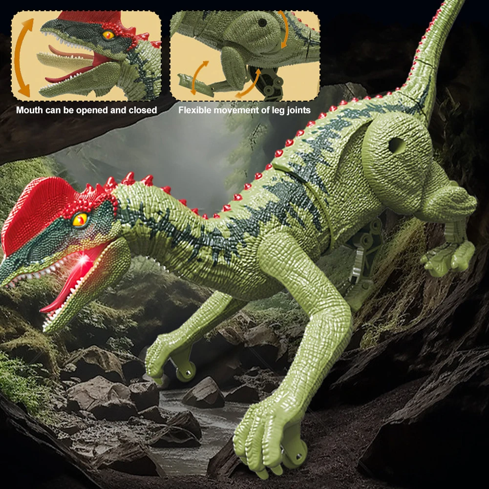 Dinosaur Toys Remote Control RC Electric Walking Jurassic Dinosaur Simulation Velociraptor Toy With LED Light Roaring for Kids