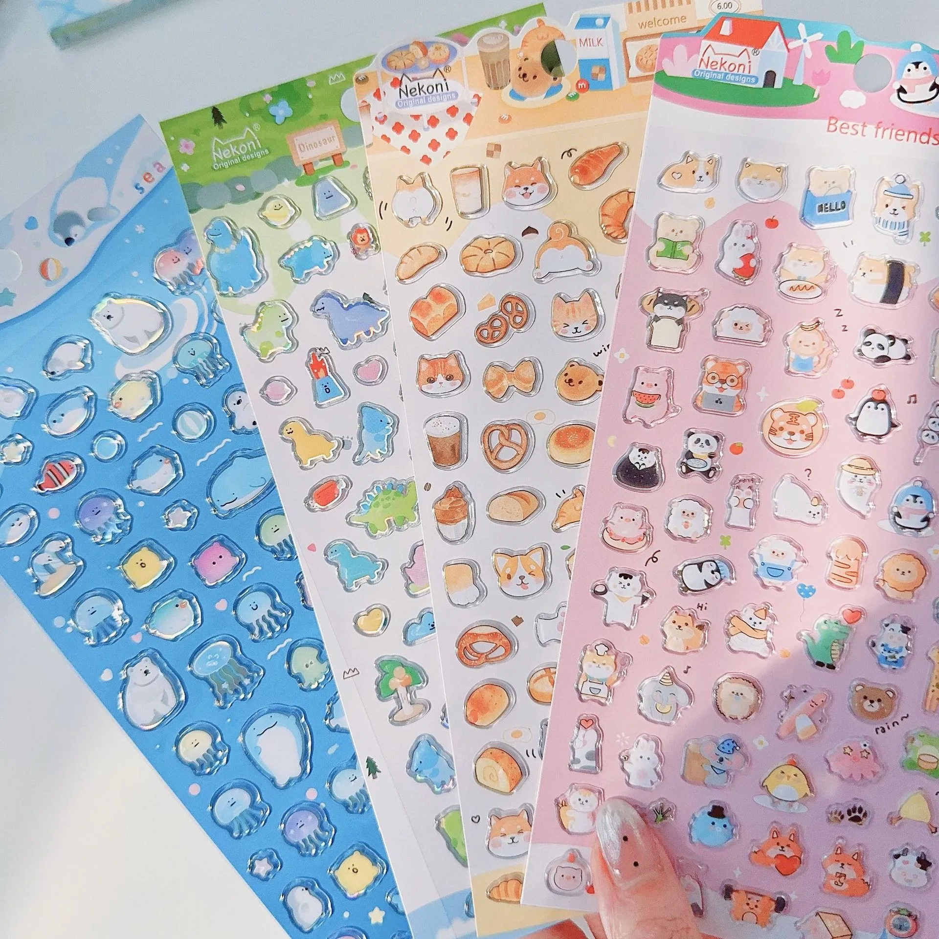 Sevimli Scrapbooking Mücevher Etiket Kartı Fotoğraf Telefonu Deco Zanaat Malzemeleri Deniz Hayvanı Panda Kedi Tasarım 3D DIY Hobi Çıkartmalar