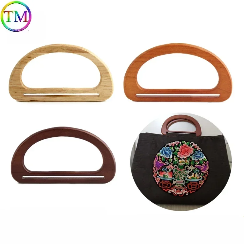 Repuesto de correa de madera maciza para bolso de mano, accesorio para manualidades, color negro, Camel y marrón claro