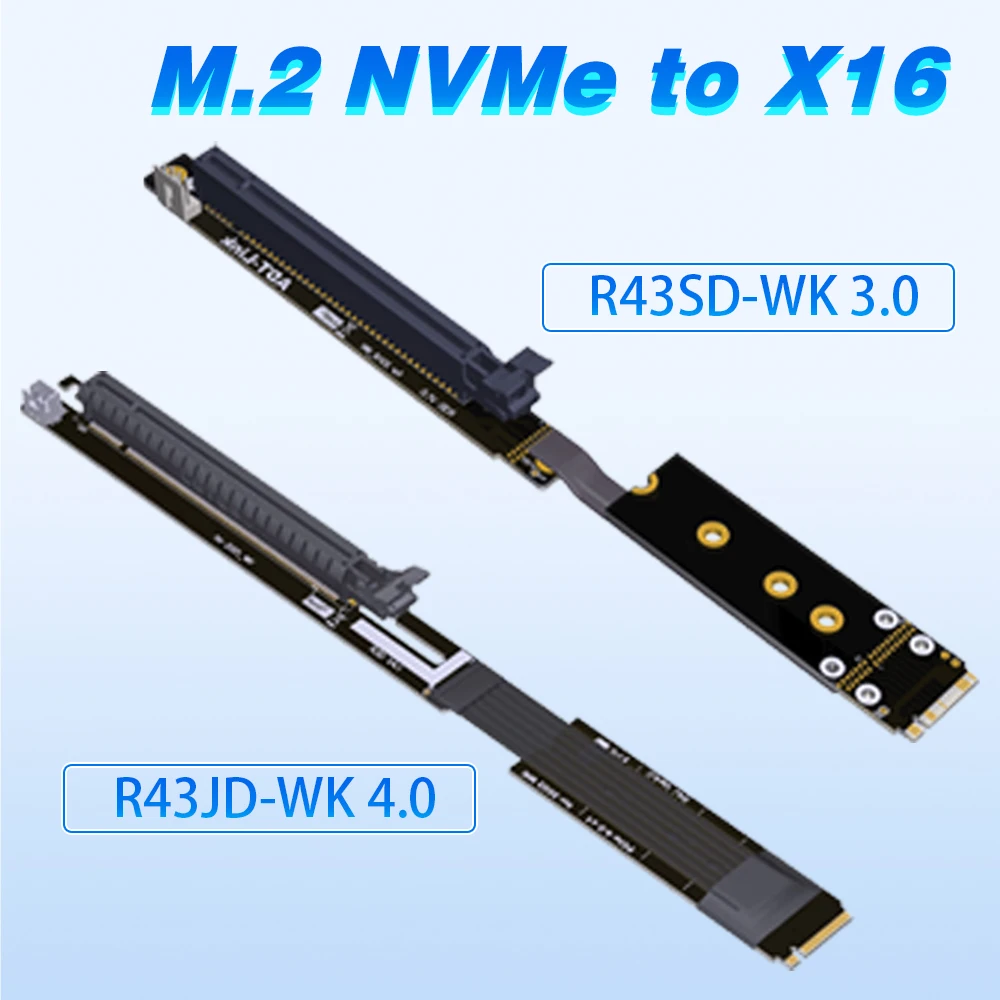 

New M.2 NVMe to PCIe 4.0 x16 Extender Gen4/3.0 Riser Adapter Jumper BTC Mining Cable GPU GTX RTX Graphics Video Cards NVIDIA AMD