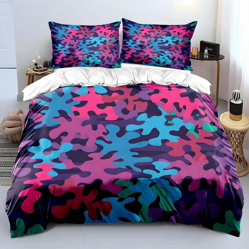 Colorful abstract pattern background Bedding Set for Kids Luxury Gift 3pcs Digital Print Comforter Set Soft Comfortable