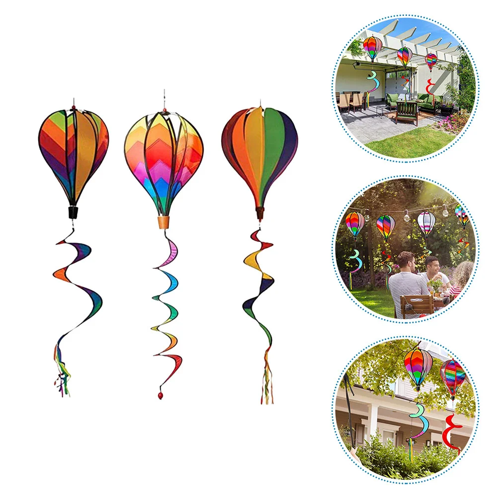 

3 Pcs Hot Air Balloon Wind Bar Arch Stand Light Garden Decoration Outdoor Windsock Spinner
