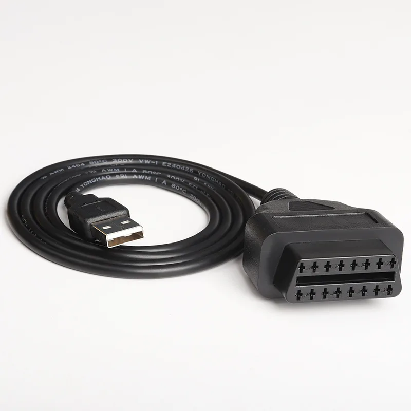 16 Pin Female To USB Cable 1M OBD2 Converter Connector Power Supply Charging Cable for Auto GPS Tracker OBD Device