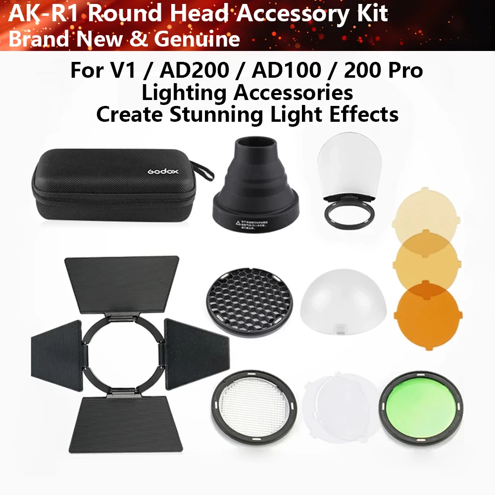 Filtros de Color Magnéticos AK-R16 para Flash de Cabeza Redonda V1 V1pro V100, Kit de Filtros de Gel V-11T V-11C