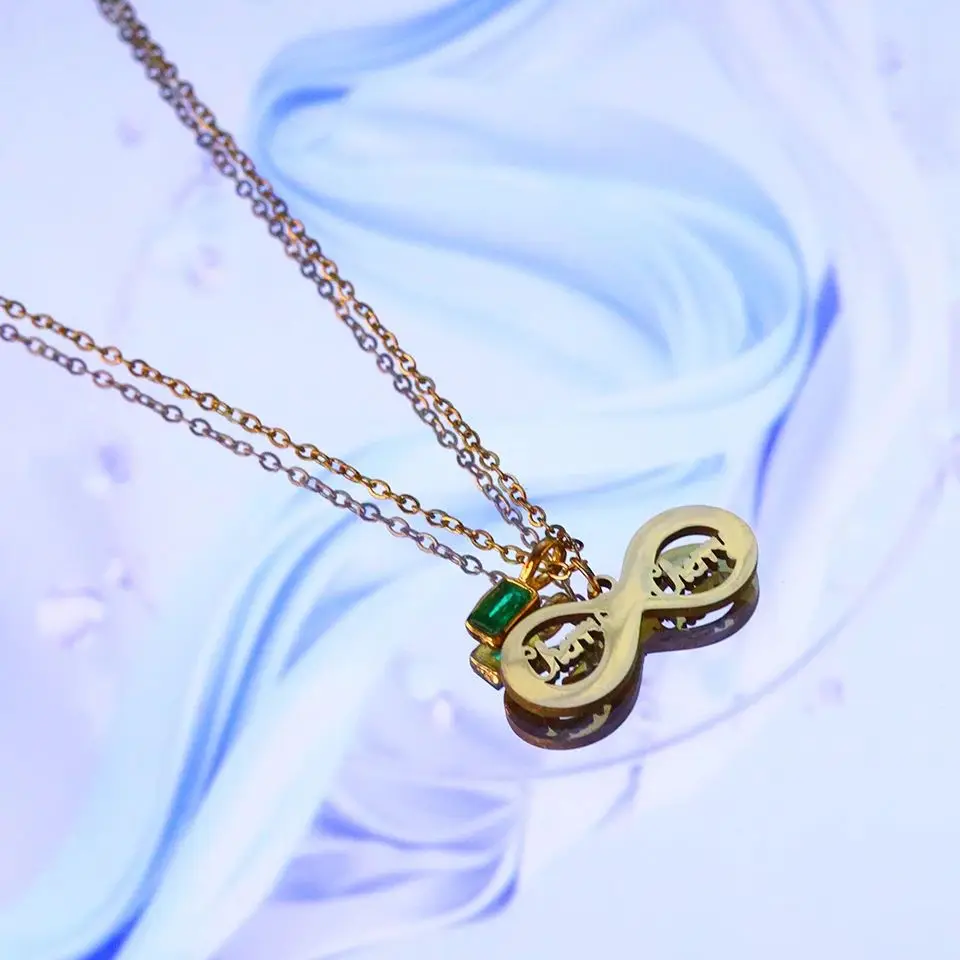 

Ожерелье-чокер Todorova с подвеской «Бесконечность» из нержавеющей стали с гравировкой имени, модное женское украшение, подарок для нее