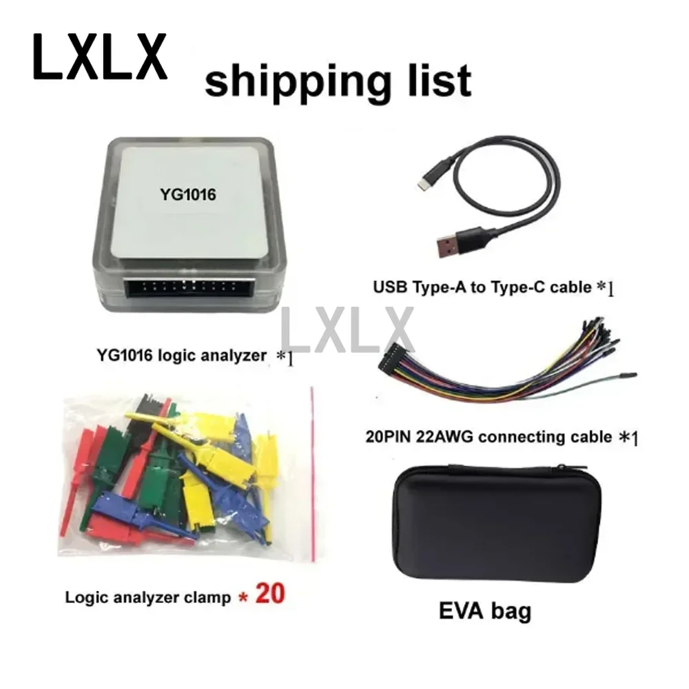 LXLX1 YG1016 Usb Logic Analyzer Saleae Logic Compatible with Official Version Sampling 16 Channels 100M