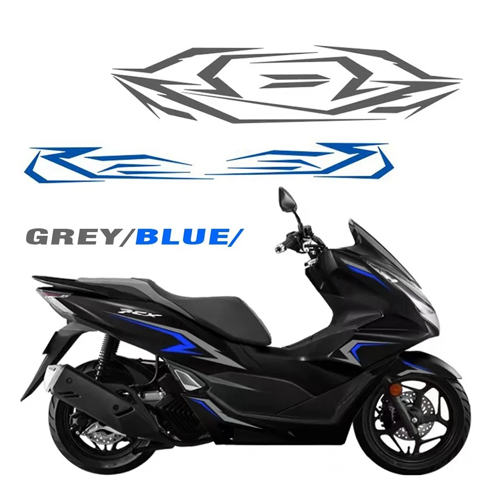 Motorcycle Protection Sticker Body Decal Sticker Decoration for Honda PCX160 PCX 160 Pcx160 2021-2022 Gray+Blue