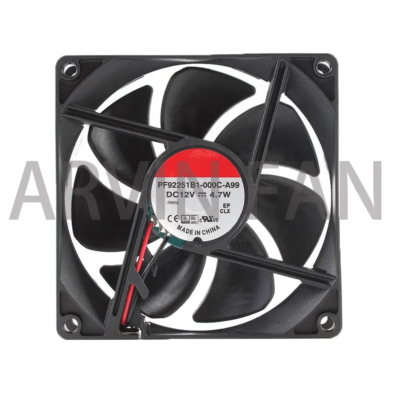 Original PF92251B1-000C-A99 9225 12v 4.7W Dual Ball Bearing Pwm 4-pin Cooling Fan