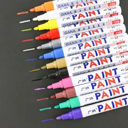 1pc Permanent Metallic Marker Pens White Silver Gold Paint Pen Marker Paper Glass Fabric CD Tire DIY Marking Japanese Statio