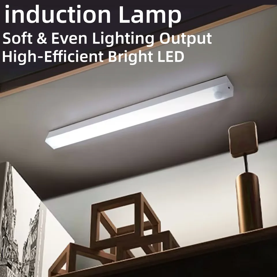 Human Body Induction LED Night Light Auto Motion Sensor Wall Lamp for Home Bedside Kitchen Under Cabinet Detector Bar Lighting
