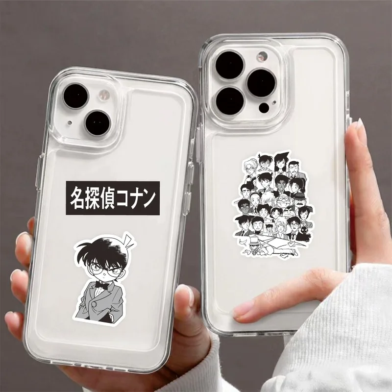 

Набор из 80/84 черно-белых стикеров с персонажами аниме-сериалов «Детектив Конан» и «Конан», мультяшные персонажи для творчества, для мальчиков и девочек, для самостоятельного оформления чехлов для телефонов