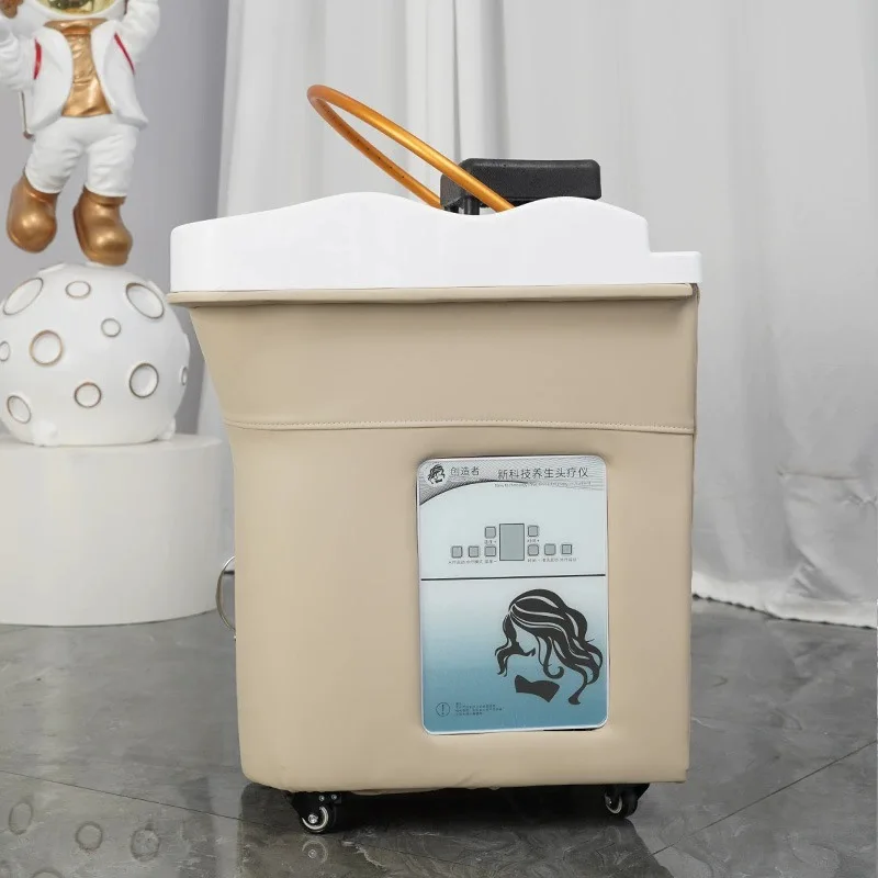 حوض معالجة الرأس مريح وقابل للإزالة، وسرير معالجة الشعر، وصالون الحلاقة، وسرير شامبو للتبخير لتدوير المياه #4