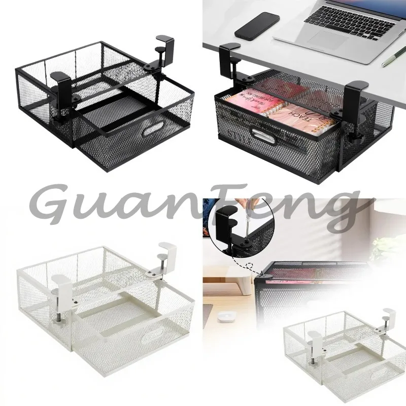 Under Desk Drawer Basket Sliding File Holder Tray Storage Drawer Container