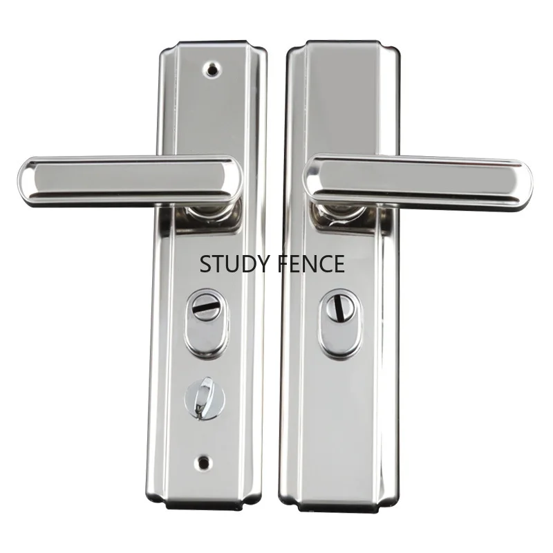 304 Metal Door Handle Security Door Handle Entry Door Thickened Panel Mechanical Lock Excluding Lock Cylinder Household Hardware