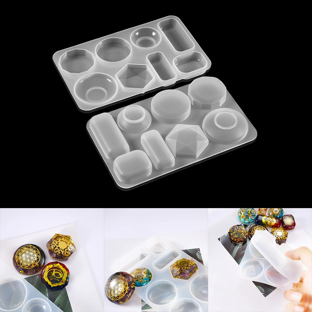 

1set Polygon Pendant Silicone Casting Molds Garniture UV Epoxy Resin Mould Charm Key Chain For DIY Jewelry Making Mold Tool