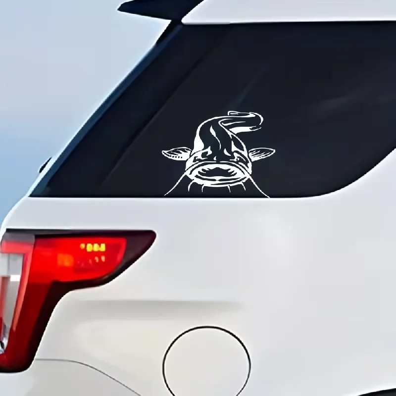 2D Flat, Large Fish-Shaped 2D Waterproof Sticker Compatible for Motorcycle, Car, RV,, Surfboard, Board - & Opaque Decals with Re