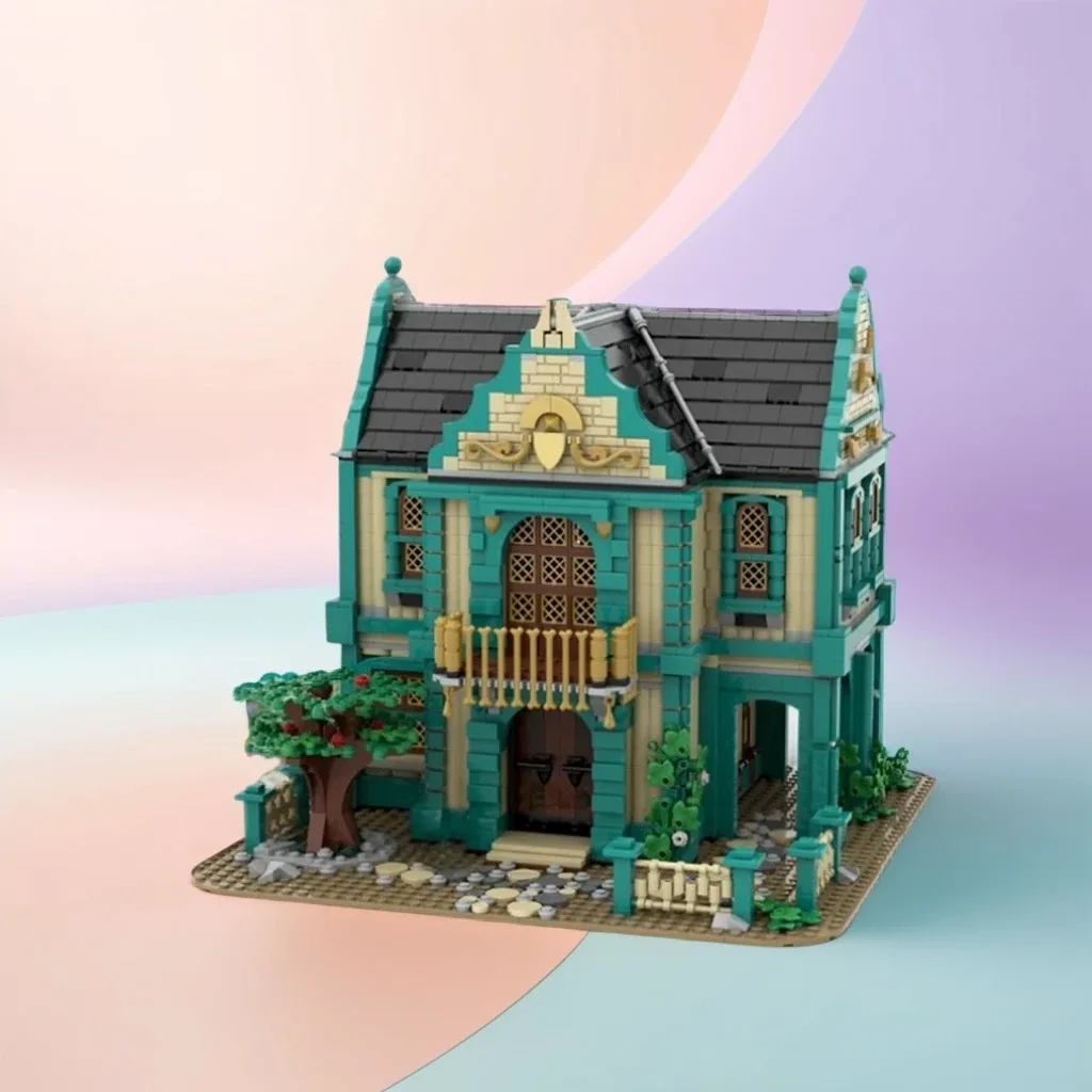 

3221PCS Colonial Bath House MOC Historical Living Scene Model Education Building Blocks Gift