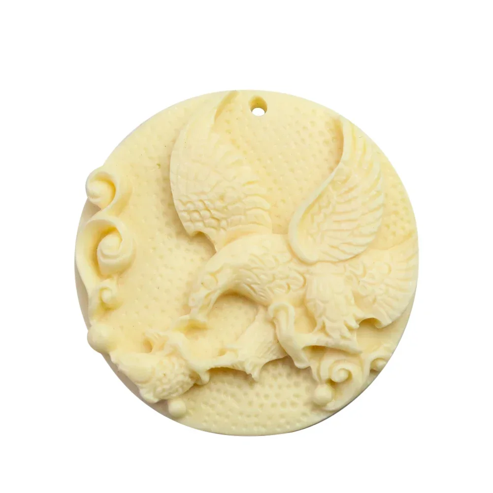 Phytelephas Macrocarpa Carve Eagle Daisy Flower Charms Pendant Yin Yang Tai Chi Eight Trigrams Lucky Amulet Necklace Dangle