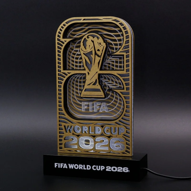 

Wooden 2026 FIFA World Cup LED Night Light Desk Lamp Home Bedroom Decor Ambient Light Creative Ideal Festival Memorial Present