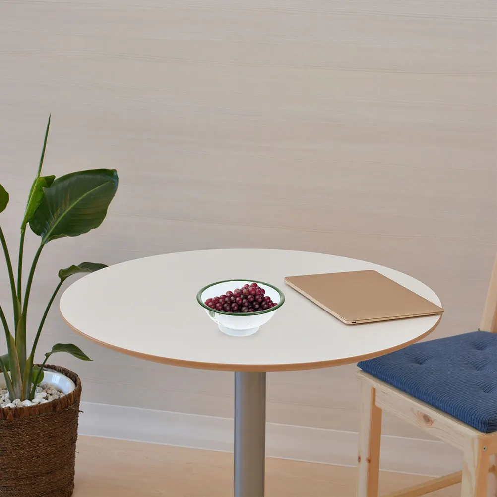 Cuenco esmaltado Retro para mezclar arroz y sopa, Vintage, para cocina, decoración del hogar, borde rizado rojo, ensalada, palomitas de maíz, soporte para masa de cereales, 6 uds.