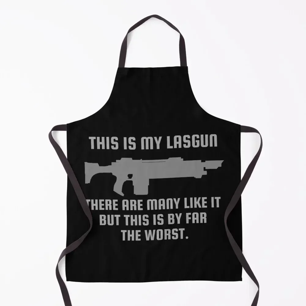 

This Is My Lasgun There Are Many Like It But This Is By Far The Worse 40k Print Apron Kitchen Things For Home Barista men Apron