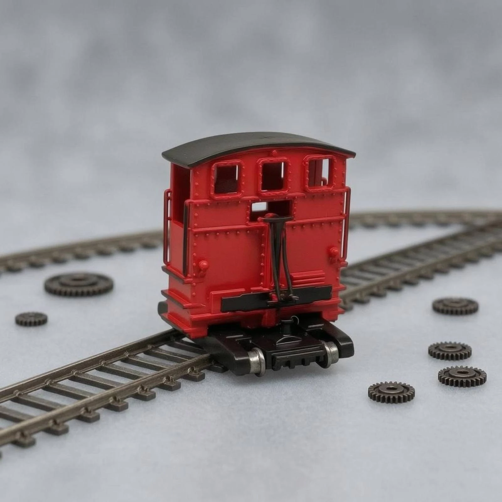 Static Shunting Locomotive Model Riveted Refinement HO Scale Model Railroad Locomotive Black Roof for Collectors