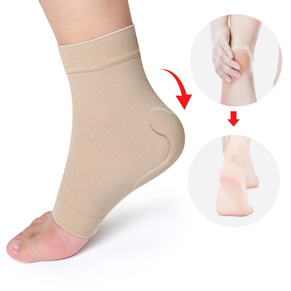 1 Pair Achilles Heel Sleeve, Premium Padded Compression Gel Socks for Cushion & Protection of Haglunds Bump, Achilles Tendonitis