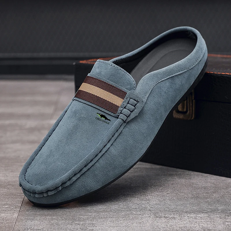 

Casual men's shoes slip-on comfortable breathable mules shoes for men crocodile shoes