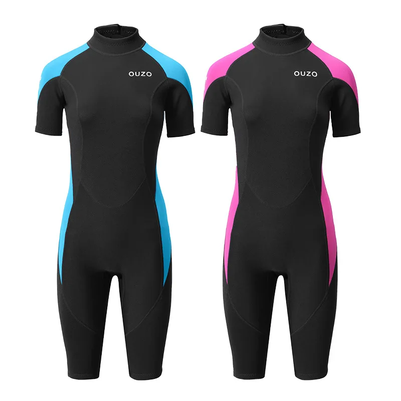 

1.5mm Neoprene Wetsuit Women Short-sleeved Diving Suit One Piece Set Surfing Snorkeling Spearfishing Swimsuit