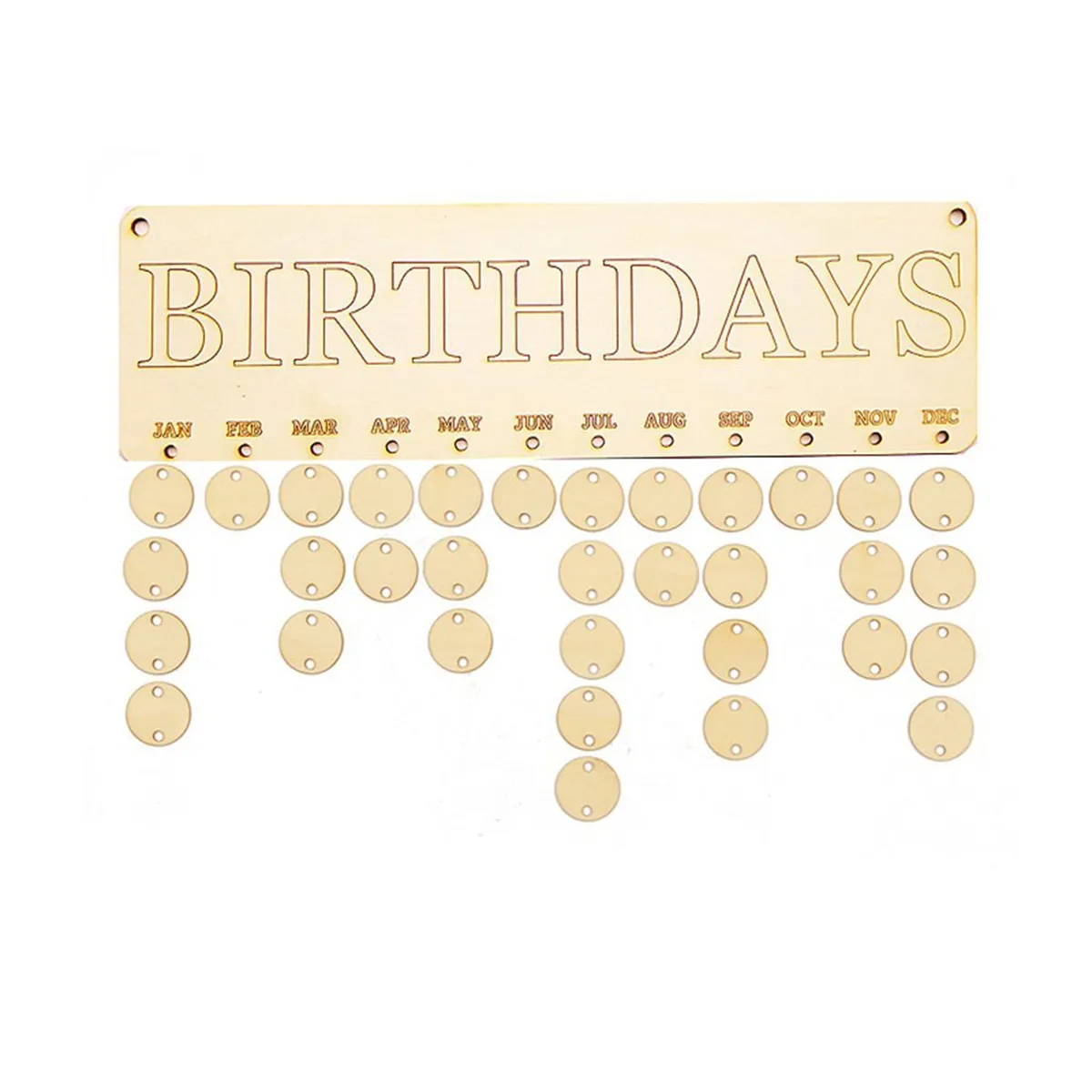 

Birthday Letter Hanging Wooden Plaque Board 1 Plaque 1 Rope 50 Round Wooden Slices Family Calendar Home Party Decoration