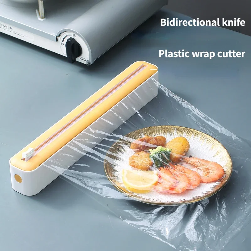 Plastic wrap cutter Magnetic absorption wall mounted kitchen special tear tin foil plastic wrap dispenser Plastic wrap cutter