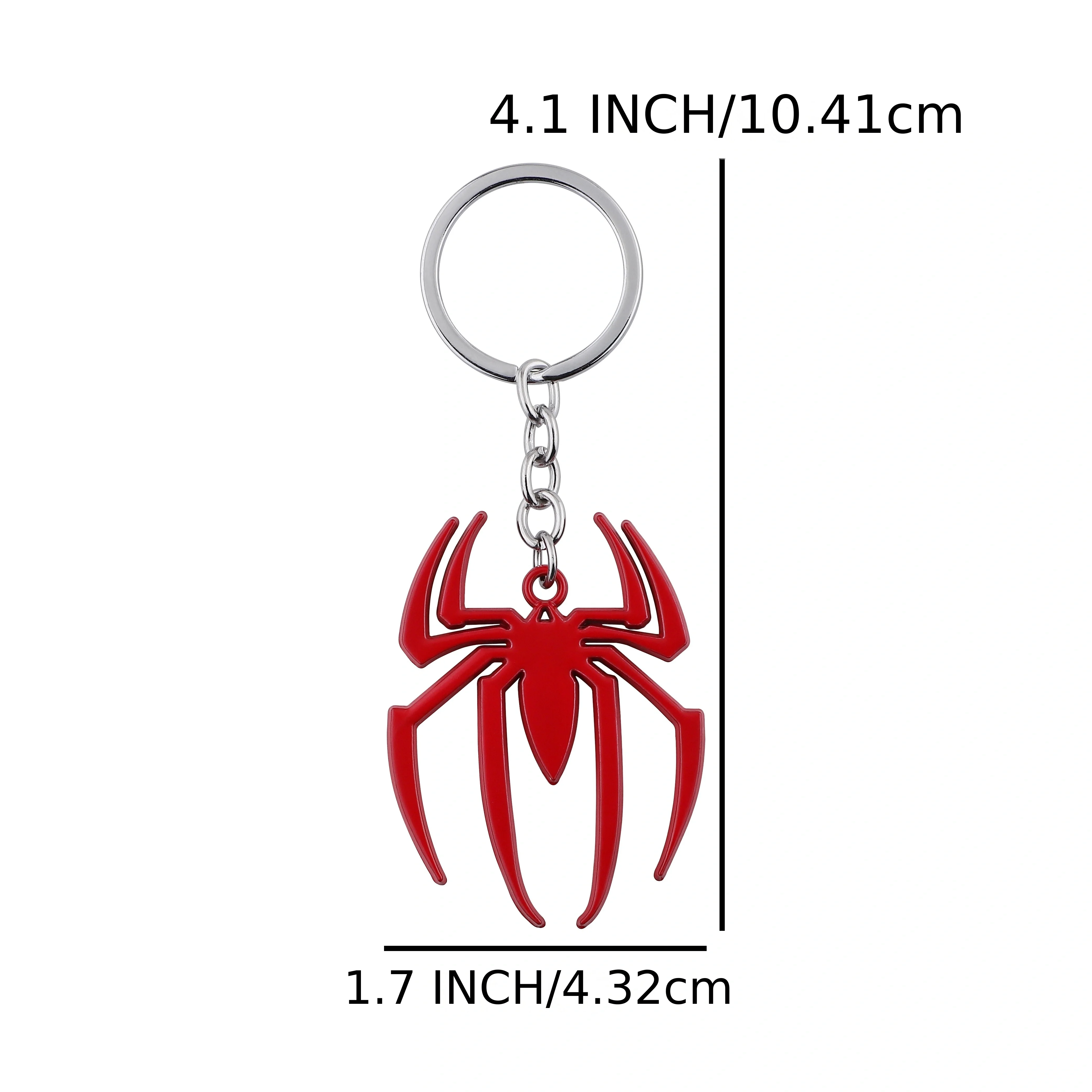 A single piece of spider alloy keychain in punk style, suitable for hanging from car interiors or as a pendant