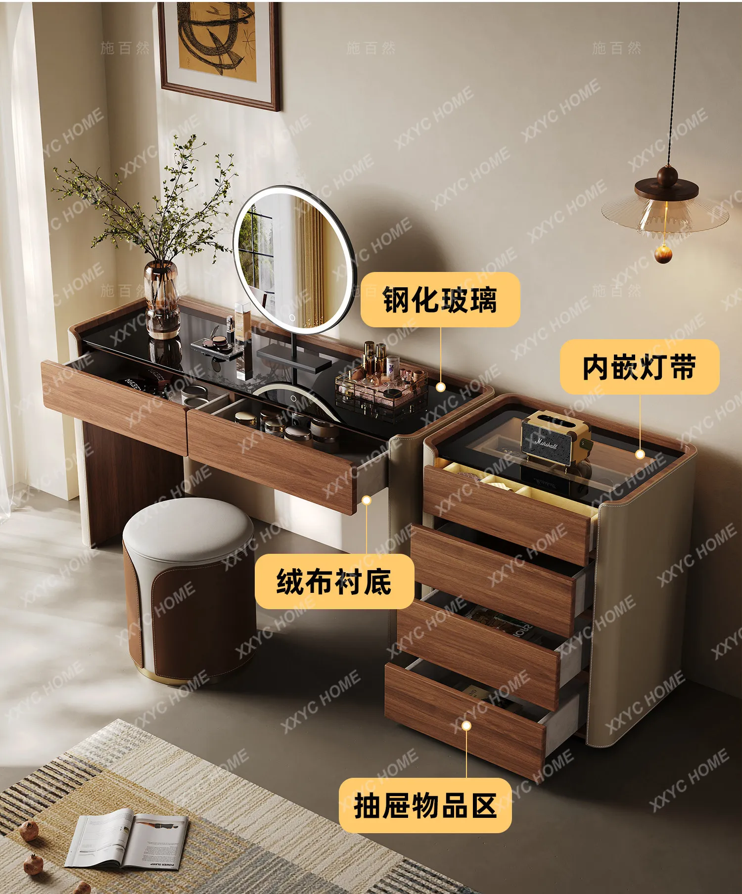 

Living room retro cream style bedroom wall storage chest solid wood small apartment