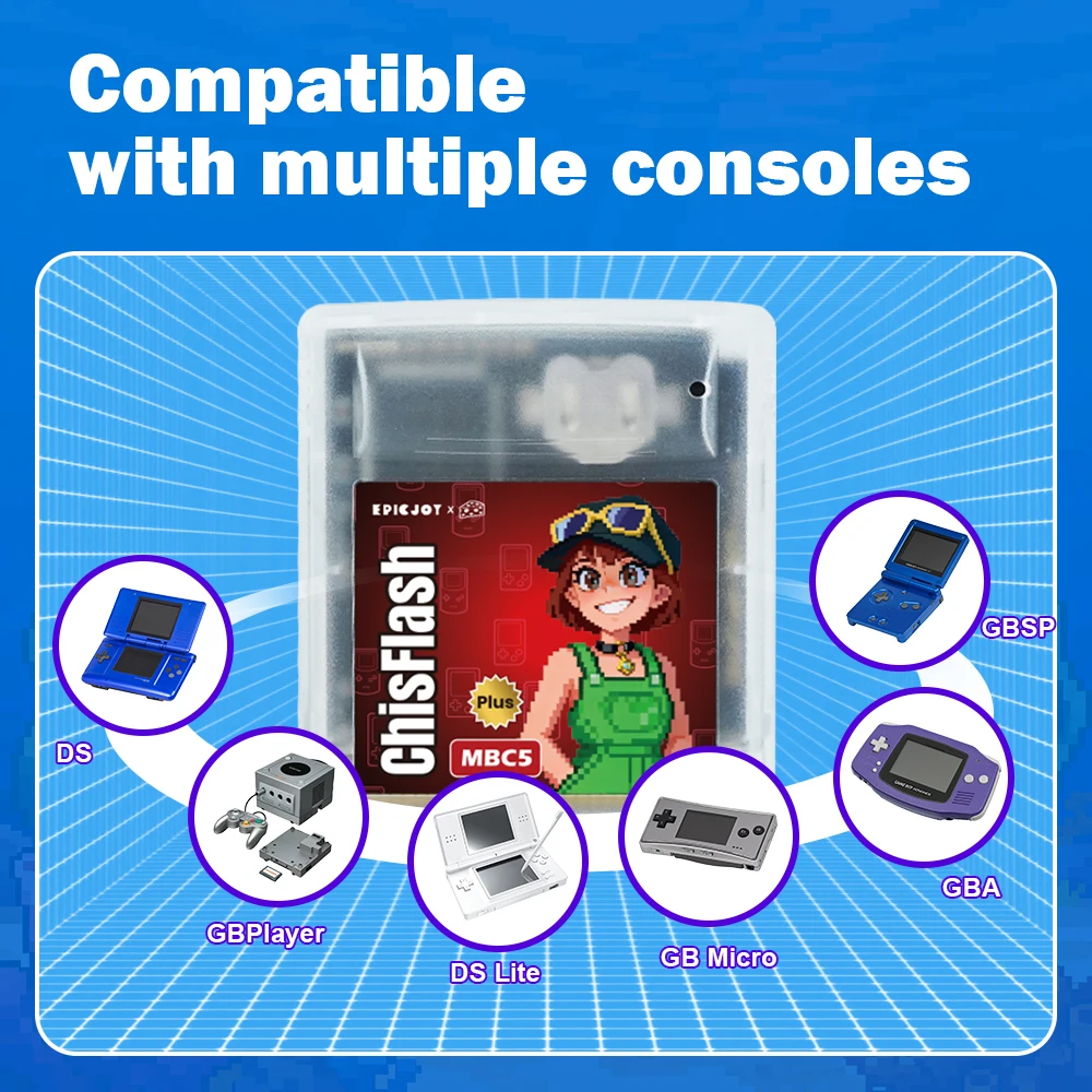 ChisFlash V1.21 قابل لإعادة الكتابة GB/GBC MBC5 Plus تخزين 8 ميجابايت 128 كيلو بايت SRAM متوافق مع سلسلة GB/GBC #5